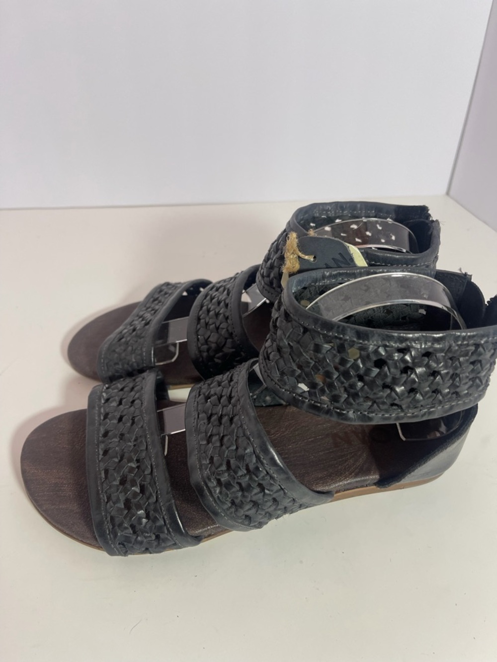 Roan by Bed Stu Clio Black Braided leather Sandals woman’s size 9/40 - Picture 6 of 8